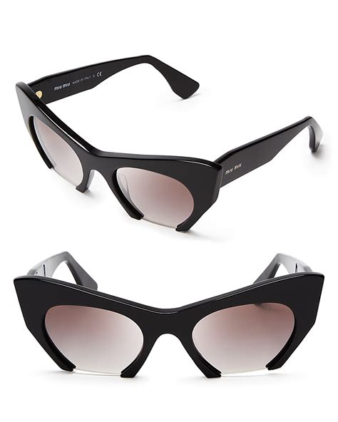 miu miu rasoir semi-rimless cat eye sunglasses|Women's Miu Miu Cat.